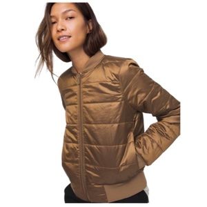 NWT Lululemon Non-Stop Bomber Jacket, gold, size 10